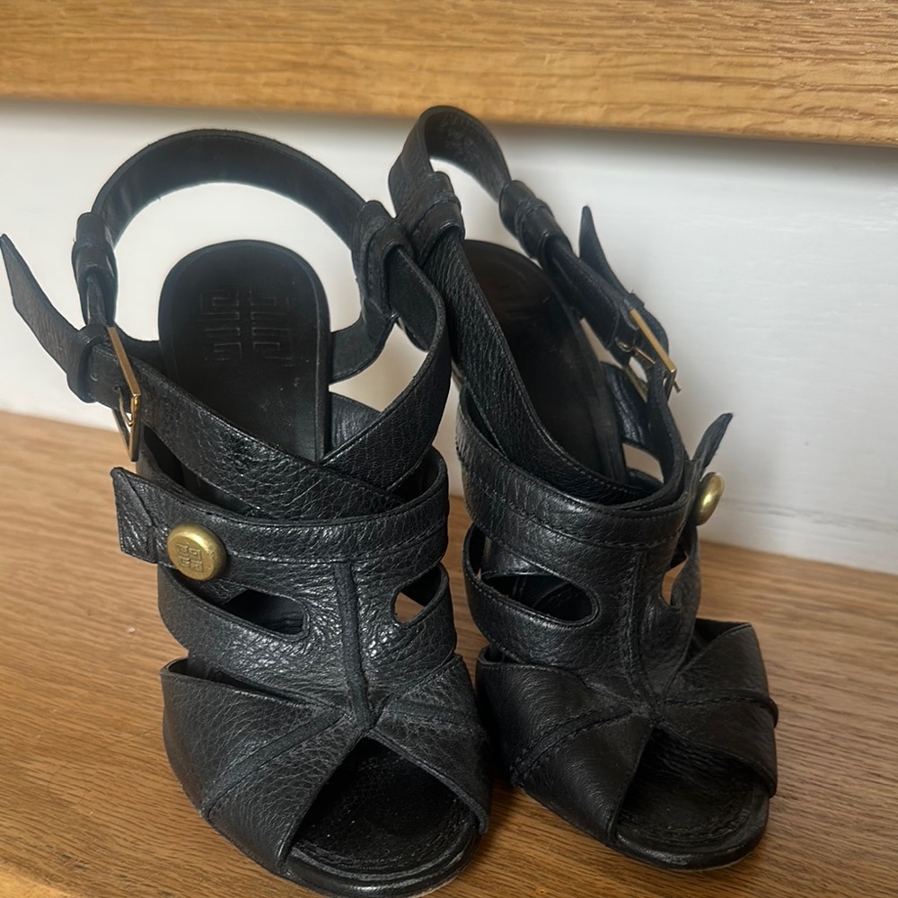 Givenchy Black Heeled Sandals with Strappy Design